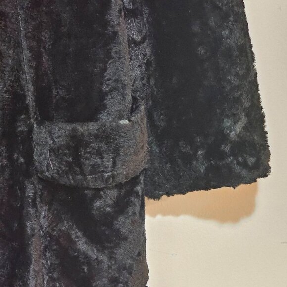 Vintage 1960s Black Faux Fur Coat Women's Size M - Picture 6 of 13